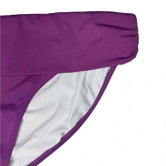 Boden | Classic Fold Bikini Bottom Recycled Material Purple Stretch - Picture 4 of 9